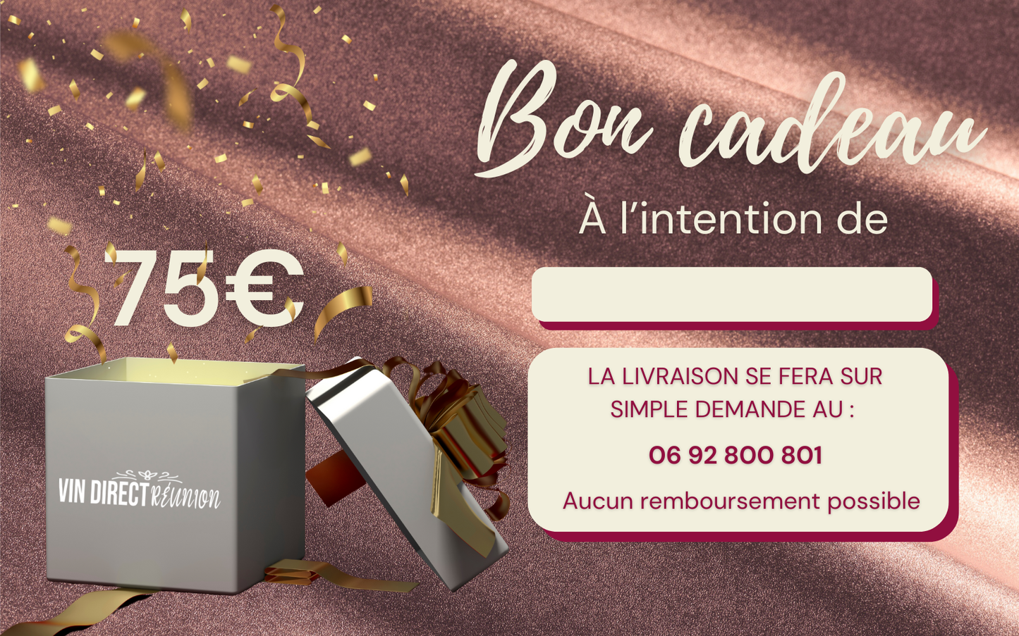 BON CADEAU 75 euros