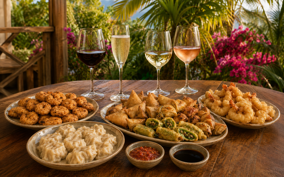 Sélection de vins pour un apéritif dînatoire à La Réunion — bulles, blanc, rosé et rouge