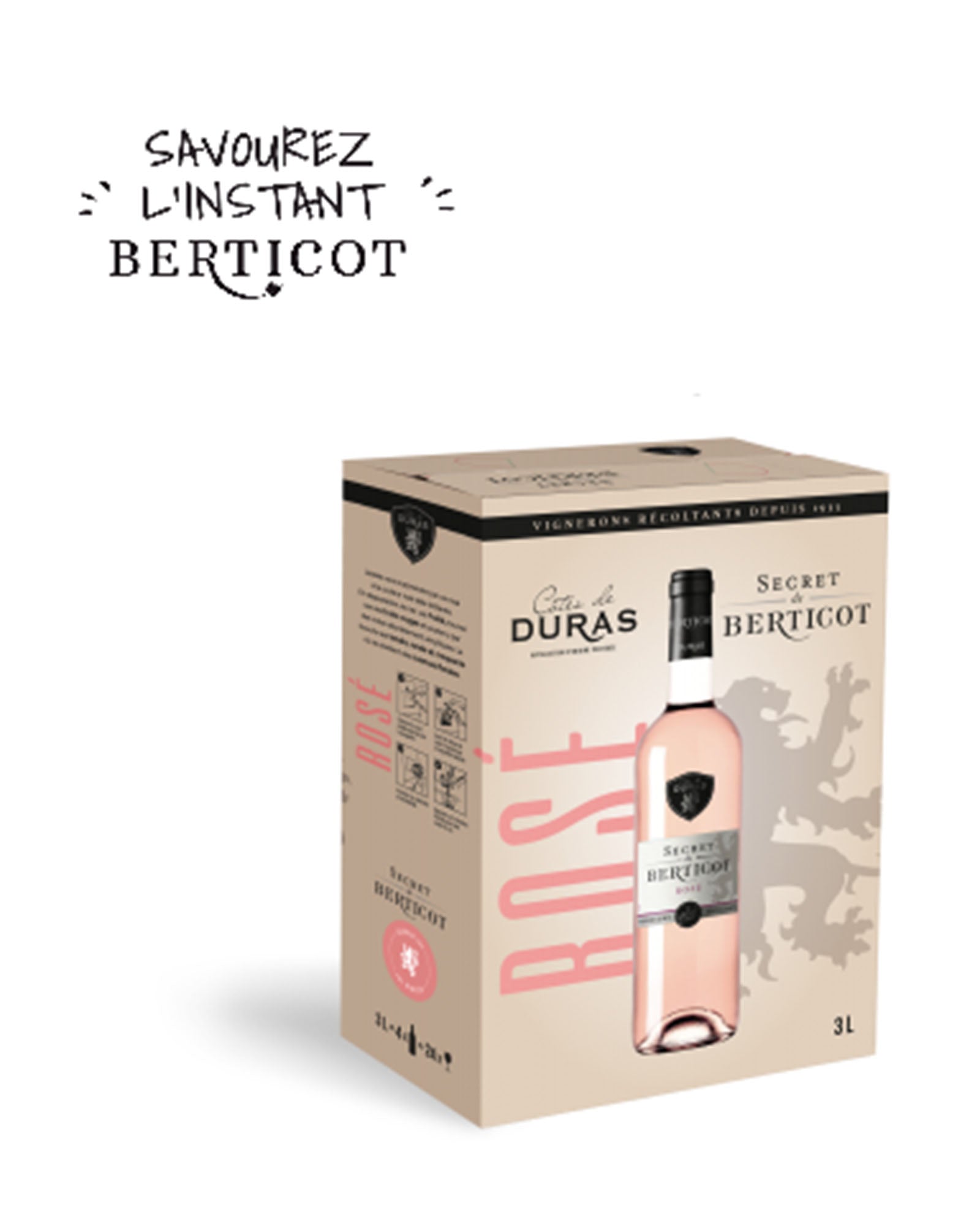 Bag in box 3 Litres Côtes-De-Duras rosé Secret de Berticot