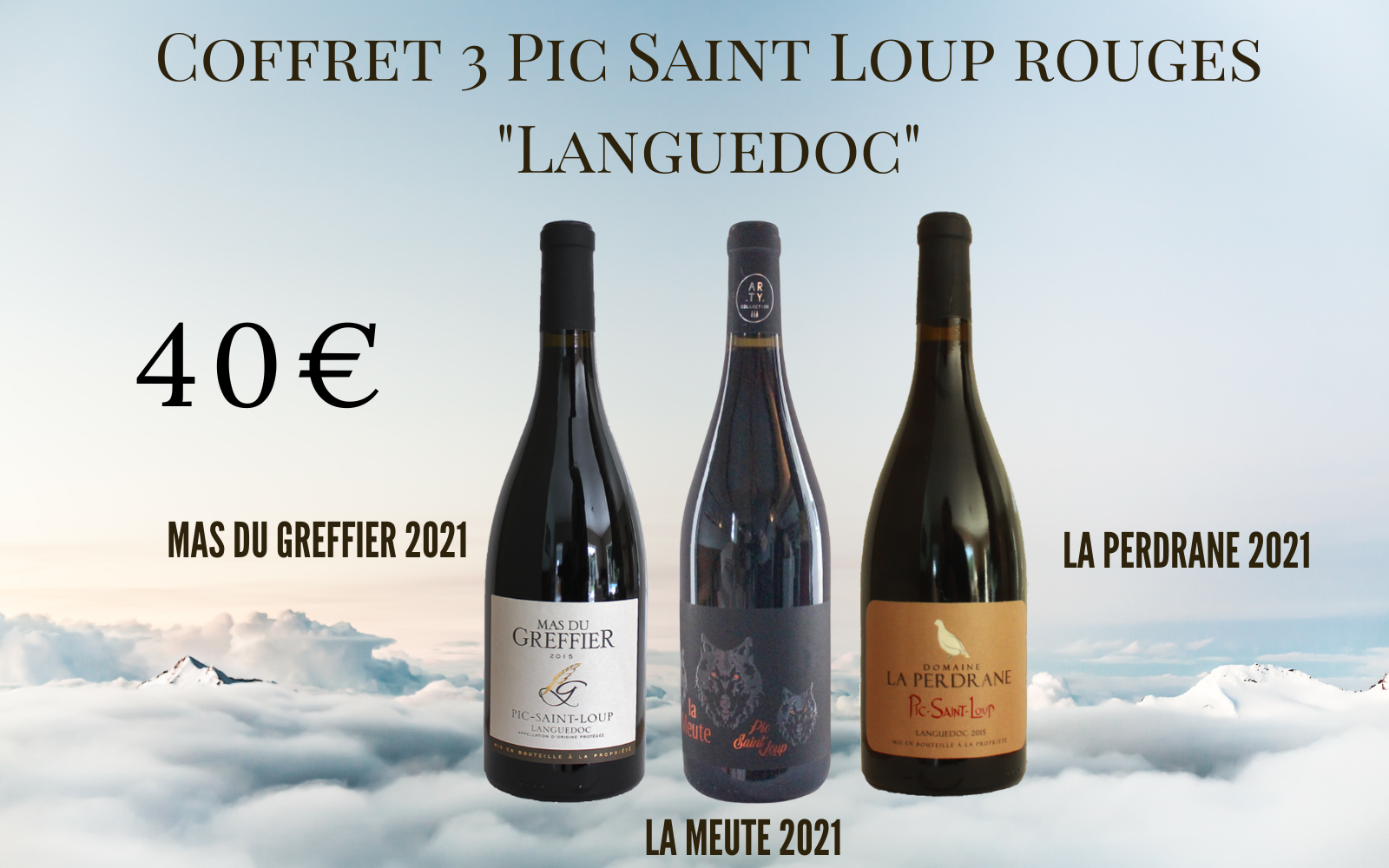 Trilogie Pic Saint Loup rouge 3 bouteilles